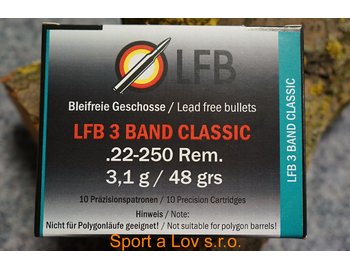 Náboje LFB .22-250Rem. 3Band Classic 3,1g/48gr. 10ks/bal