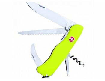 Zavírací nůž Victorinox Hunter Rescue 111 mm, reflexní žlutá logo srnce.