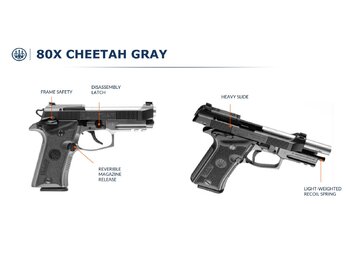 Beretta 80X Cheetah, cal. 9mm Browning, šedá Pistole samonabíjecí
