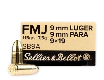 SB 9mm Luger FMJ 7,5g Boxer 50ks/bal