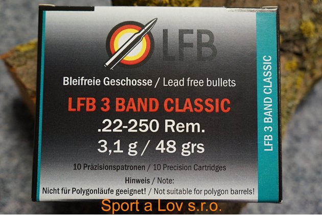 Náboje LFB .22-250Rem. 3Band Classic 3,1g/48gr. 10ks/bal