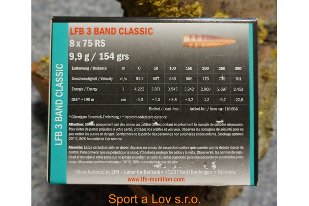 Náboje LFB 8 x 75 RS 3Band Classic  9,9g/154gr. (2)