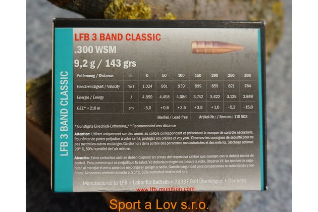 Náboje LFB .300WSM 3Band Classic  9,2g/143gr. (2)