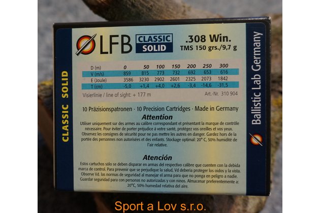 Náboje LFB 308Win. Classic solid 9,7g/150gr. (2)