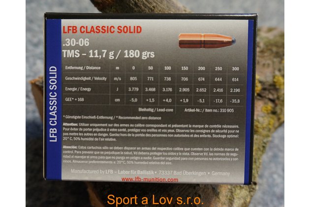 Náboje LFB 30-06Spr. Classic solid 11,7g/180gr. (2)