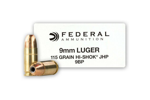 Náboje Federal Hi-Shok, 9mm Luger, 115gr, JHP