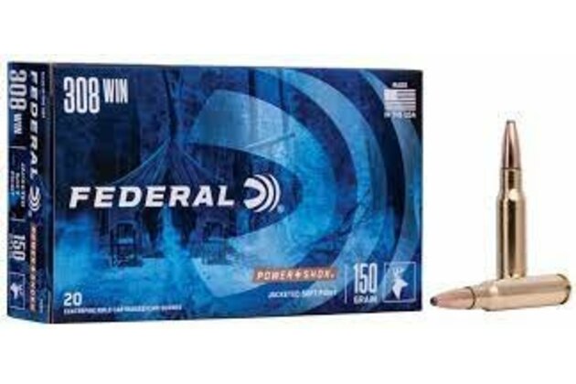 Náboje Federal Power Shok, .308 Win, 150gr, Soft Point 20ks/bal